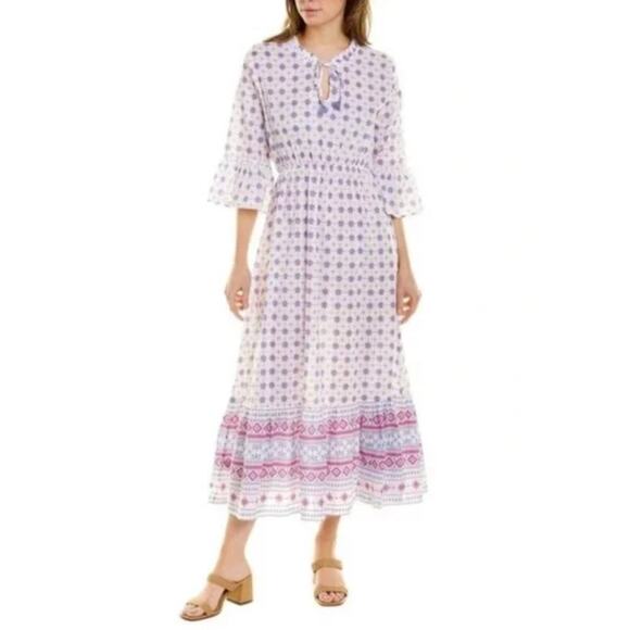 Ro's Garden Anthropologie Plume Star Maxi Midi Kaftan Cover Up Dress Tuckernuck - Picture 1 of 6